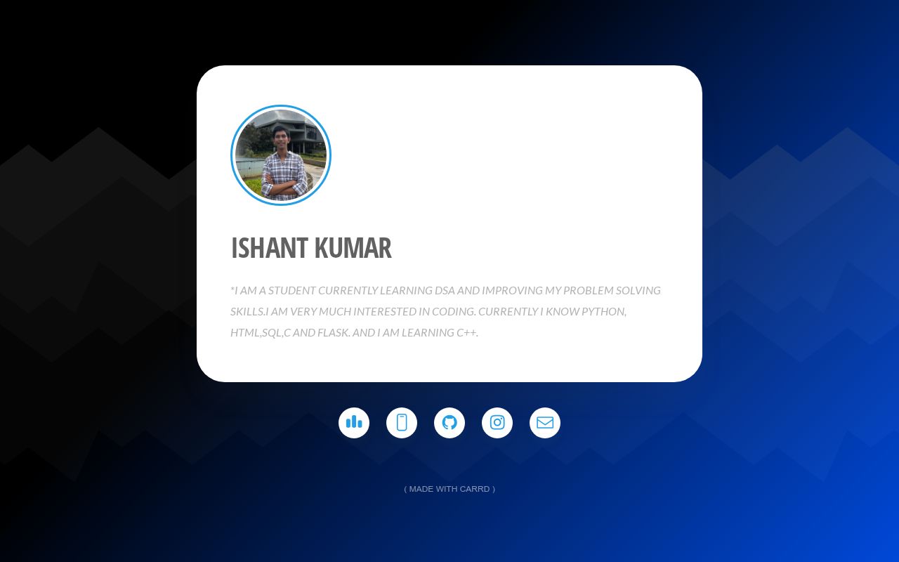 Carrd profile picture for @ishant